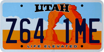 UT license plate Z641ME
