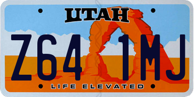 UT license plate Z641MJ