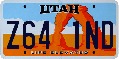 UT license plate Z641ND