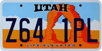 UT license plate Z641PL
