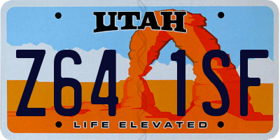 UT license plate Z641SF
