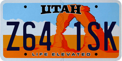 UT license plate Z641SK