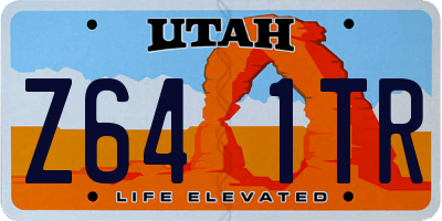 UT license plate Z641TR