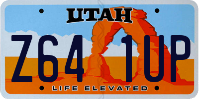 UT license plate Z641UP