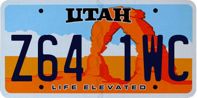 UT license plate Z641WC