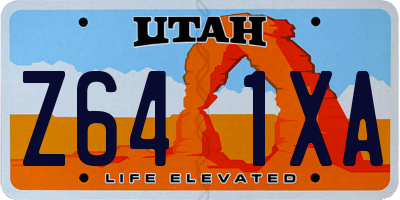 UT license plate Z641XA