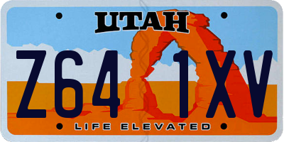 UT license plate Z641XV