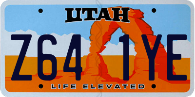 UT license plate Z641YE