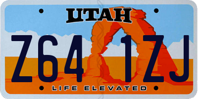 UT license plate Z641ZJ
