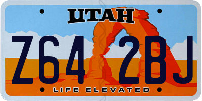 UT license plate Z642BJ