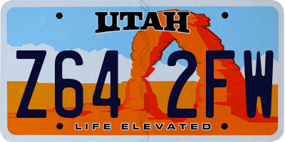 UT license plate Z642FW