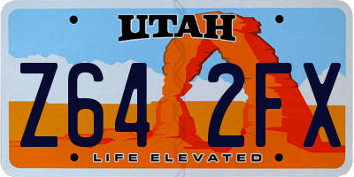 UT license plate Z642FX