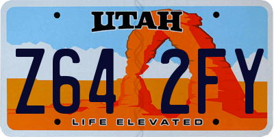 UT license plate Z642FY