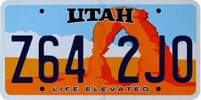 UT license plate Z642JO