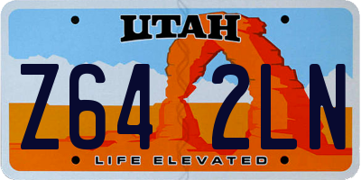 UT license plate Z642LN