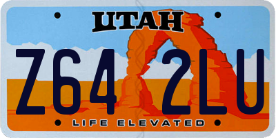 UT license plate Z642LU