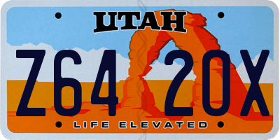 UT license plate Z642OX