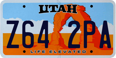 UT license plate Z642PA