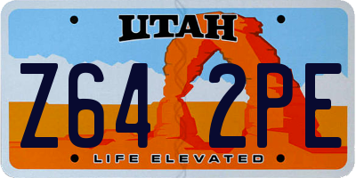UT license plate Z642PE