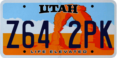 UT license plate Z642PK