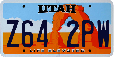 UT license plate Z642PW