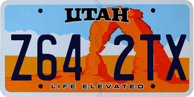 UT license plate Z642TX