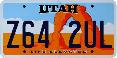 UT license plate Z642UL