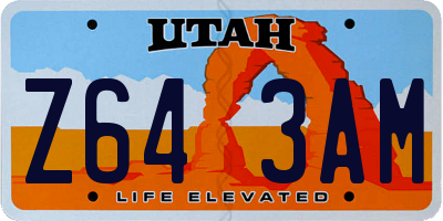 UT license plate Z643AM