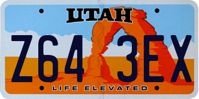 UT license plate Z643EX
