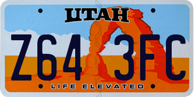 UT license plate Z643FC