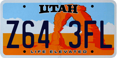 UT license plate Z643FL