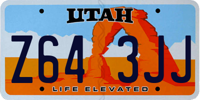 UT license plate Z643JJ