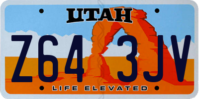 UT license plate Z643JV
