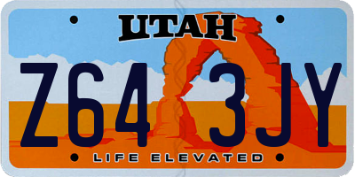 UT license plate Z643JY