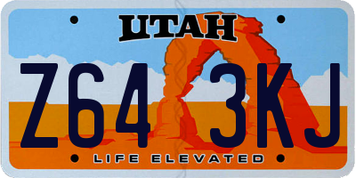 UT license plate Z643KJ