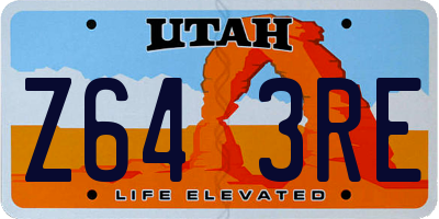 UT license plate Z643RE