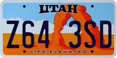UT license plate Z643SD