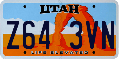 UT license plate Z643VN