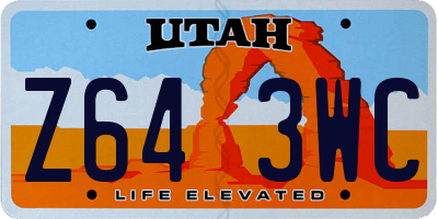 UT license plate Z643WC