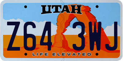 UT license plate Z643WJ