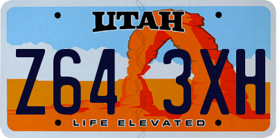 UT license plate Z643XH