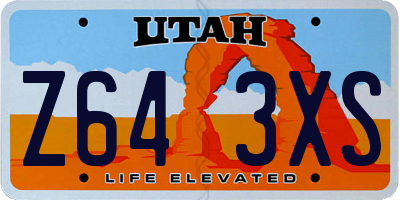 UT license plate Z643XS