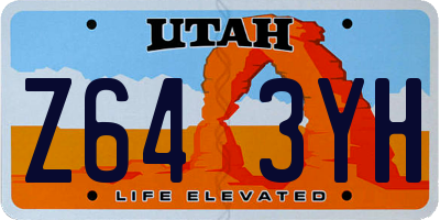 UT license plate Z643YH