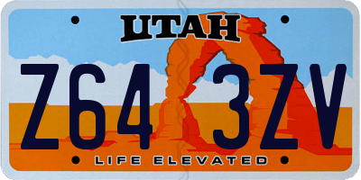 UT license plate Z643ZV