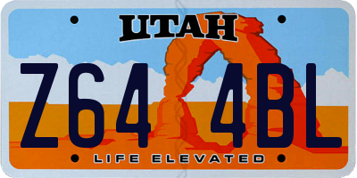 UT license plate Z644BL
