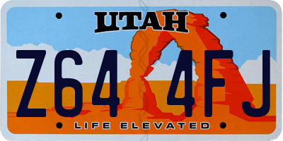 UT license plate Z644FJ