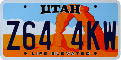 UT license plate Z644KW