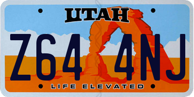 UT license plate Z644NJ