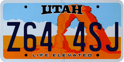 UT license plate Z644SJ