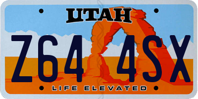 UT license plate Z644SX